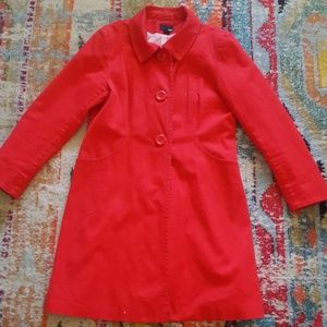 RARE Size 16 Red Cotton Trench